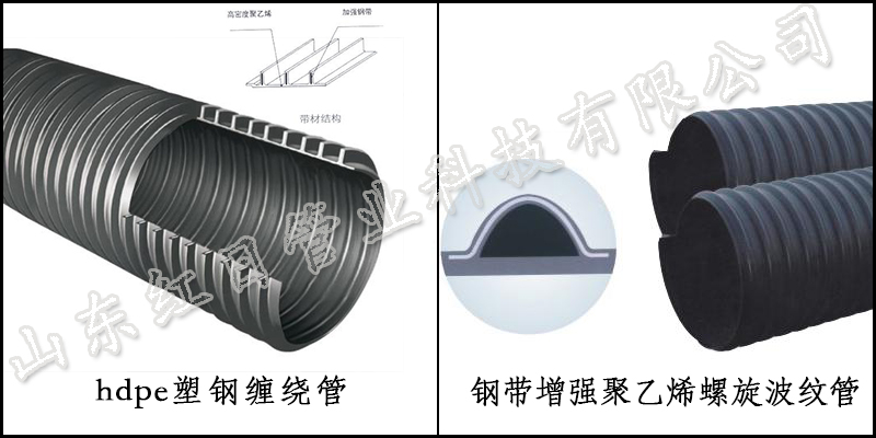 钢带增强pe螺旋波纹管和hdpe塑钢缠绕管一样吗